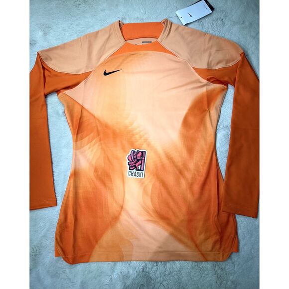 Nike women's small Football Soccer Goal Keeper futbol Jersey orange DH8226-819 - Picture 3 of 7